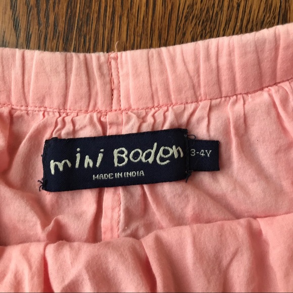 Mini Boden Pink Floral Embroidered Cotton Skirt - Picture 5 of 6